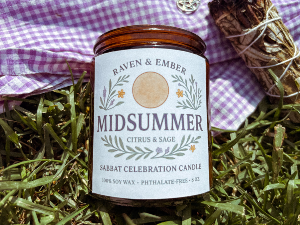 Midsummer Sabbat Candle | Citrus & Sage 8oz (Summer Solstice)