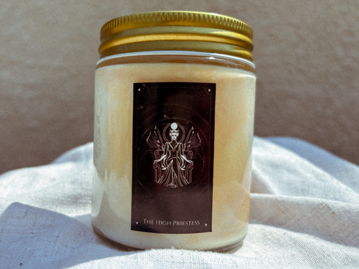 The High Priestess Tarot Candle | Sandalwood & Amber 8oz