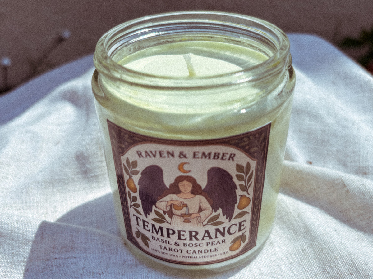 Temperance Tarot Candle | Basil & Bosc Pear 8oz