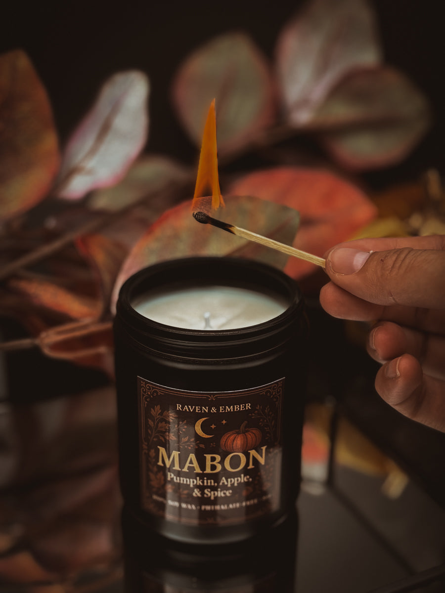 Mabon Sabbat Candle | Fall Harvest Ritual Celebration | Pumpkin, Apple, & Spice 8oz