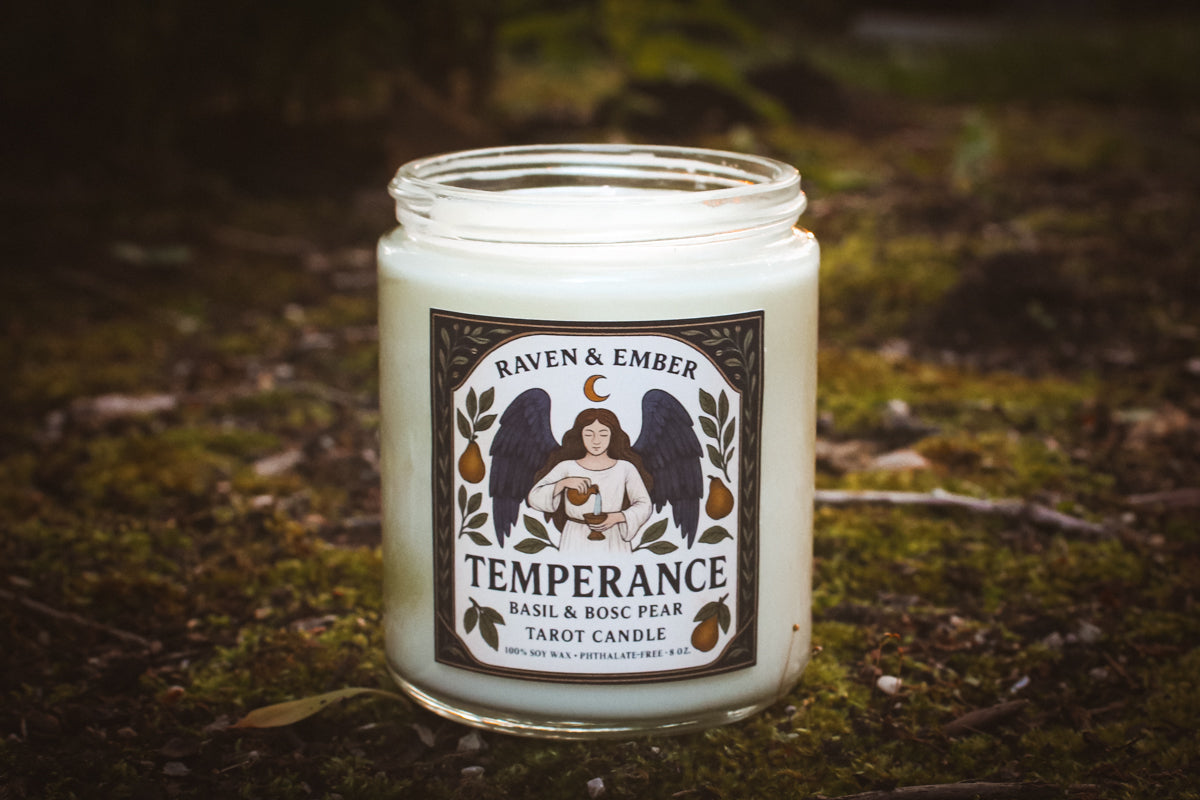 Temperance Tarot Candle | Basil & Bosc Pear 8oz