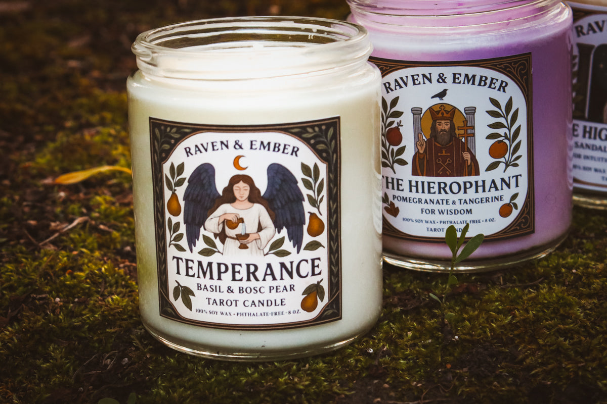 Temperance Tarot Candle | Basil & Bosc Pear 8oz