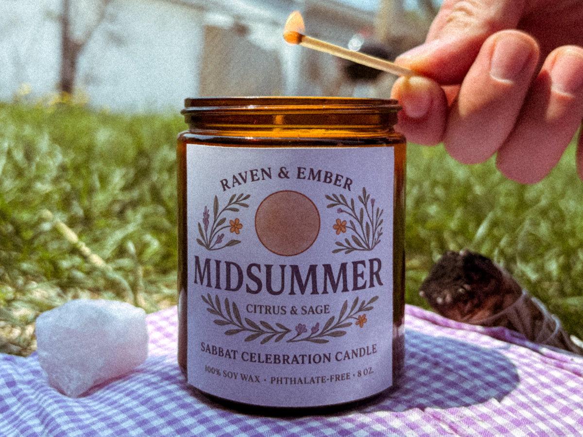 Midsummer Sabbat Candle | Citrus & Sage 8oz (Summer Solstice)