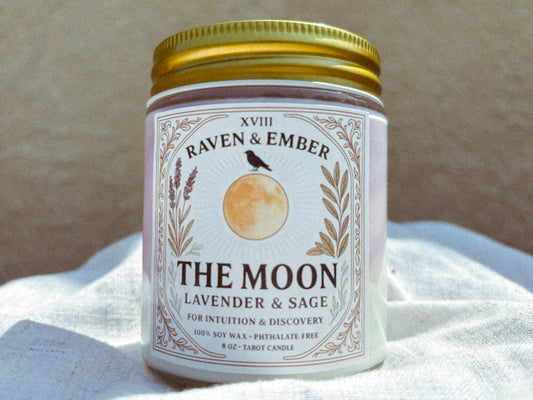 The Moon Tarot Candle | Lavender Sage 8oz