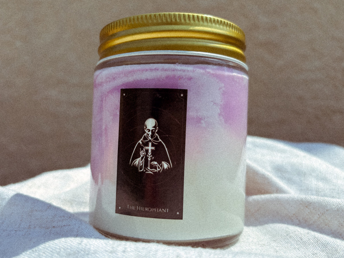 The Hierophant Tarot Candle | Pomegranate Tangerine 8oz
