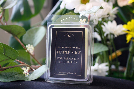 Temperance Wax Melt | Basil Pear Vanilla, 100% Soy, Handmade, Phthalate-free, 2.7 oz