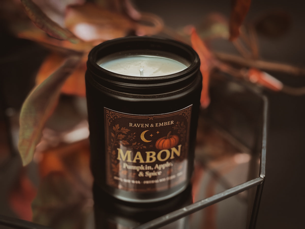 Mabon Sabbat Candle | Fall Harvest Ritual Celebration | Pumpkin, Apple, & Spice 8oz