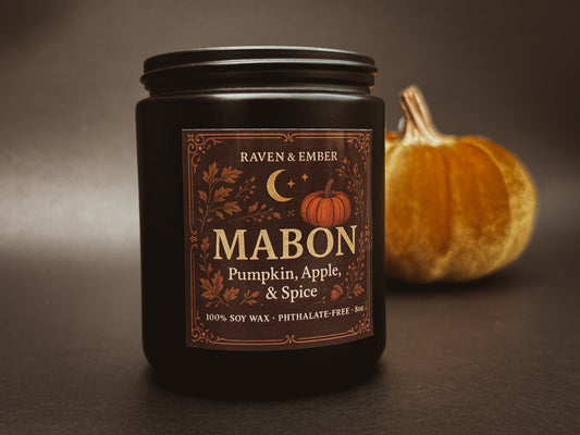 Mabon Sabbat Candle | Fall Harvest Ritual Celebration | Pumpkin, Apple, & Spice 8oz