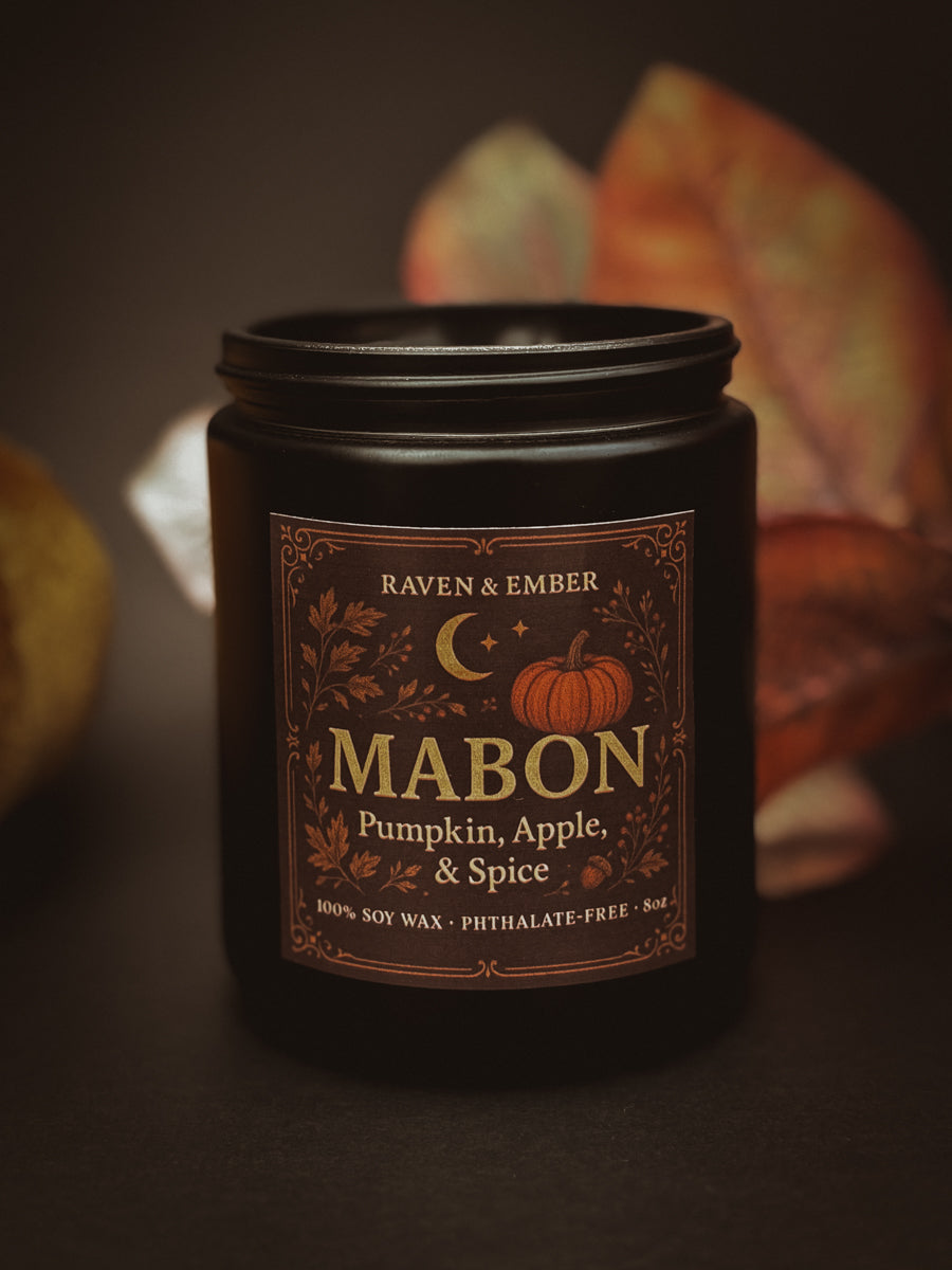 Mabon Sabbat Candle | Fall Harvest Ritual Celebration | Pumpkin, Apple, & Spice 8oz