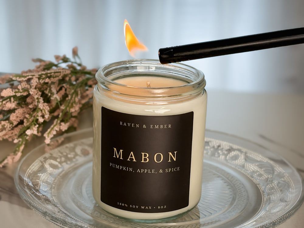 Mabon Sabbat Candle | Fall Harvest Ritual Celebration | Pumpkin, Apple, & Spice 8oz