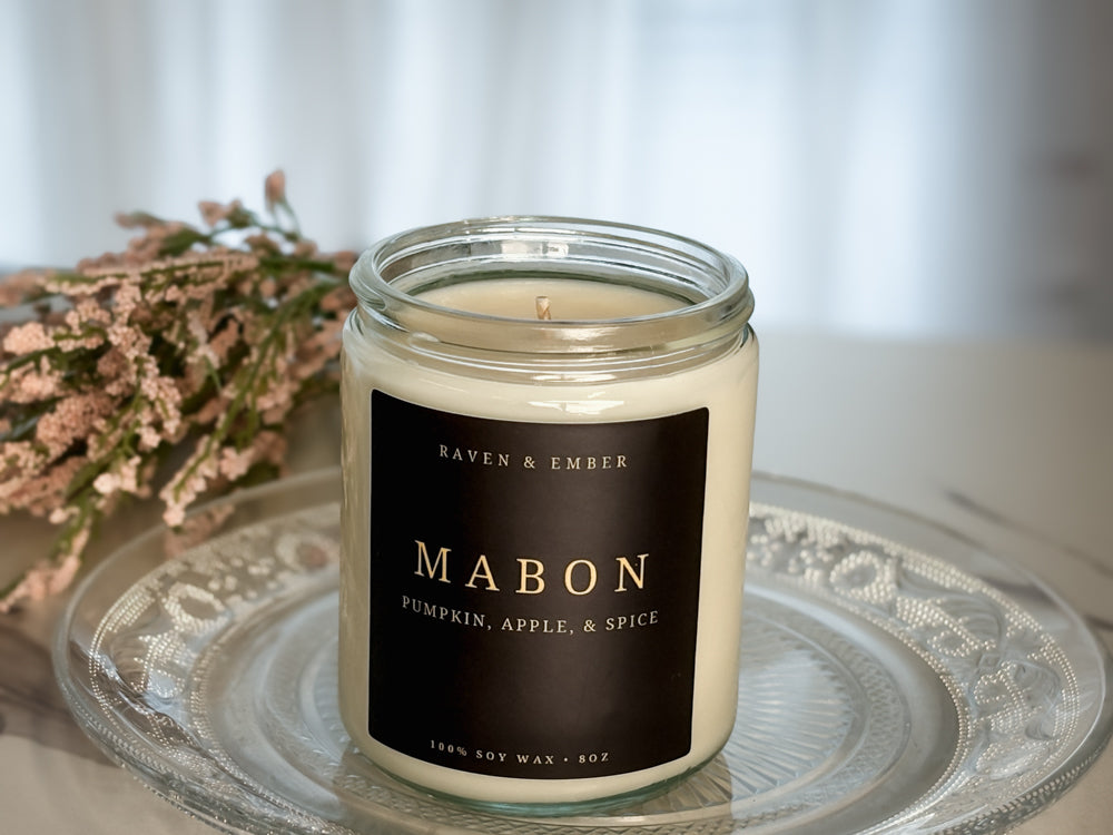 Mabon Sabbat Candle | Fall Harvest Ritual Celebration | Pumpkin, Apple, & Spice 8oz