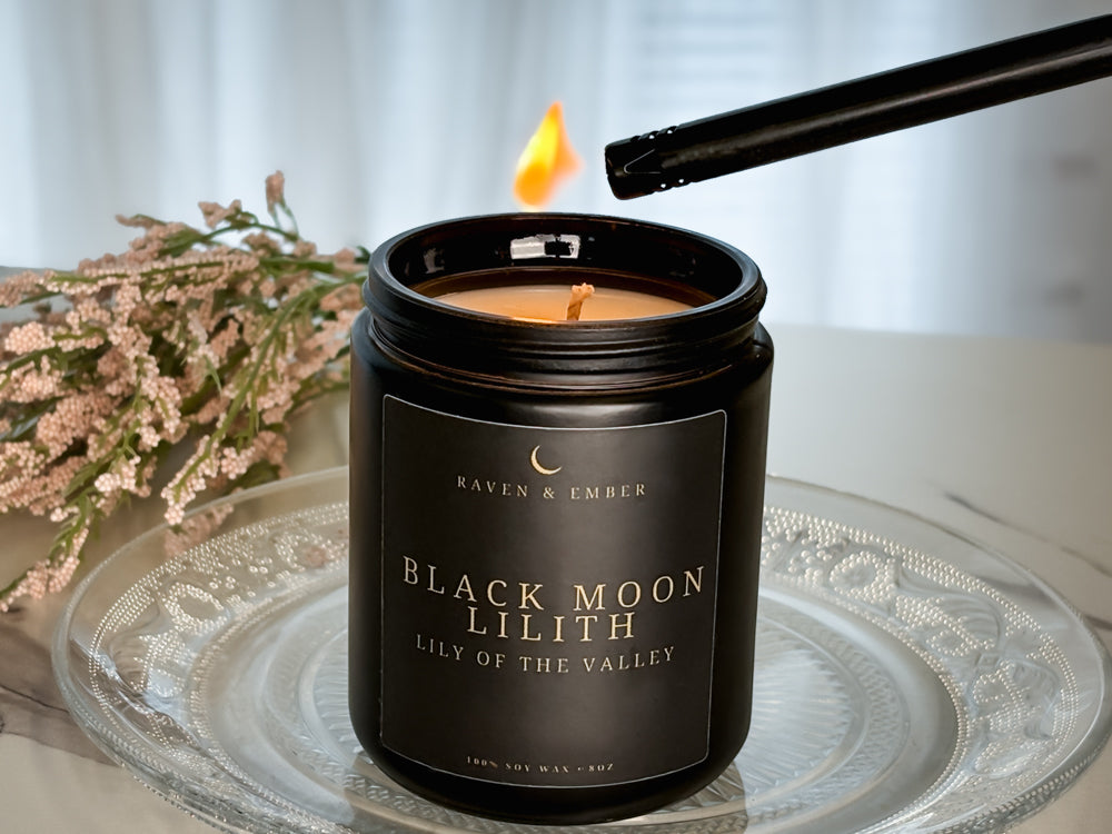 Black Moon Lilith | Lily of the Valley | Shadow Work 8oz Soy Candle