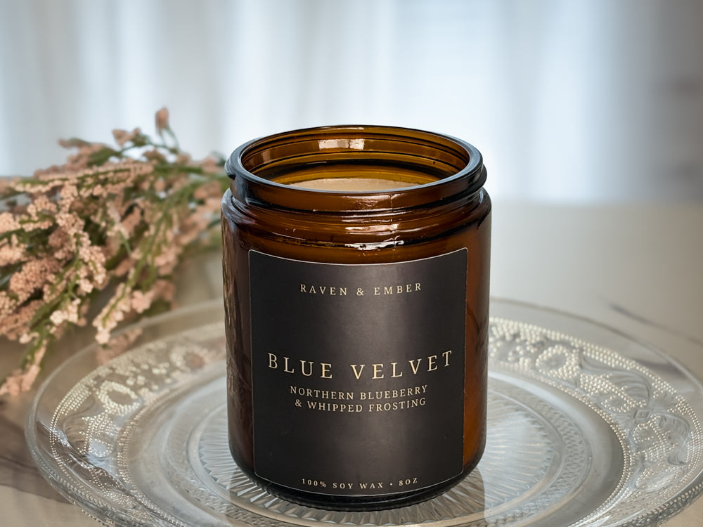 Blue Velvet | Wild Blueberry & Whipped Frosting Soy Candle | 8 oz