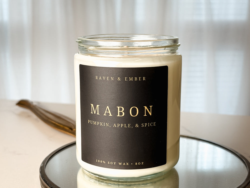 Mabon Sabbat Candle | Fall Harvest Ritual Celebration | Pumpkin, Apple, & Spice 8oz