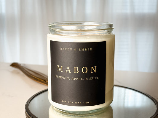 Mabon Sabbat Candle | Fall Harvest Ritual Celebration | Pumpkin, Apple, & Spice 8oz