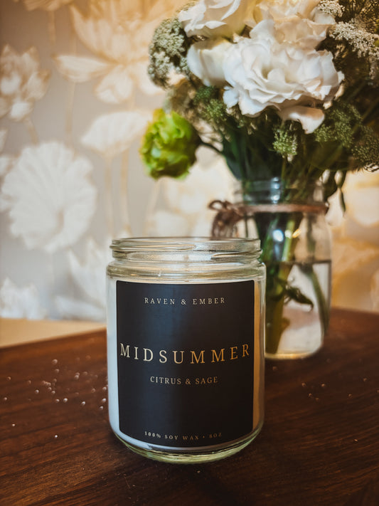 Midsummer | Citrus & Sage | Solar Magic 8oz Soy Candle